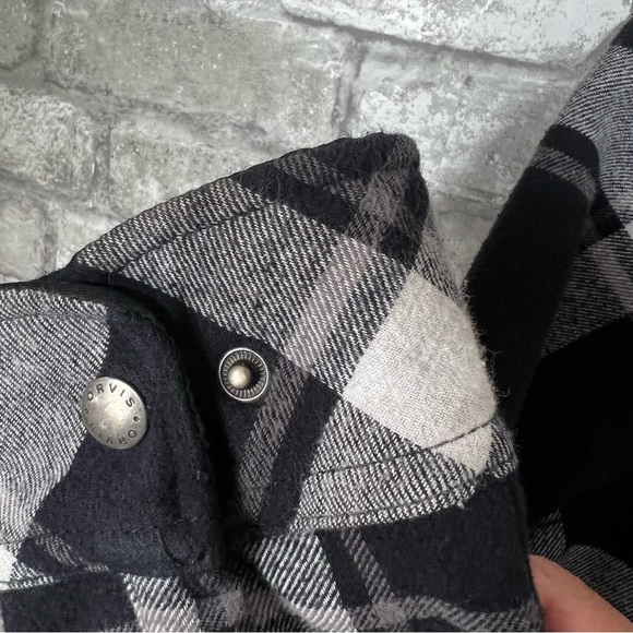 Orvis Women's Large Flannel Plaid Shacket Jacket Snap Button Up Fleece Lining - Picture 11 of 12